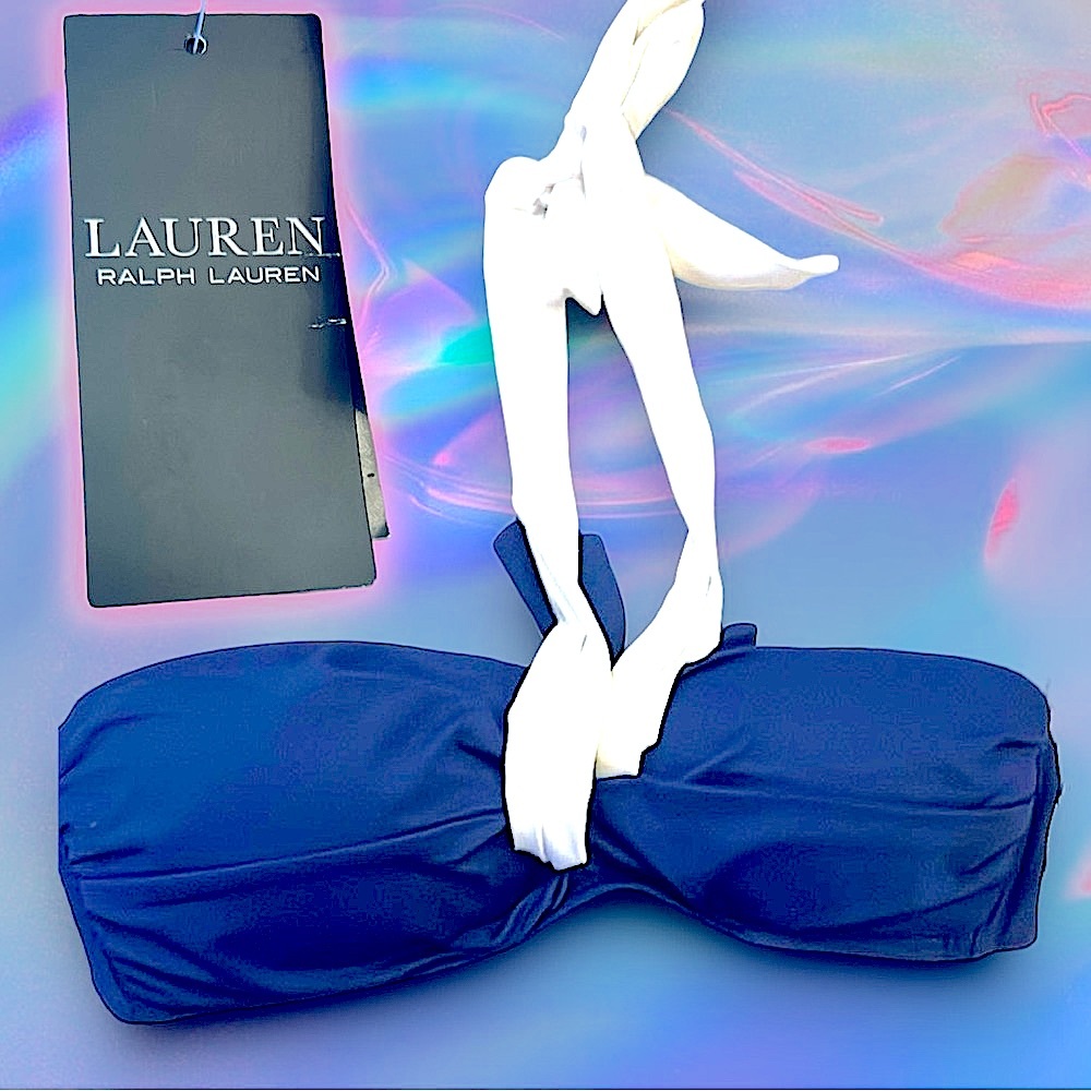 Lauren Ralph Lauren Navy Blue Bikini Top NWT